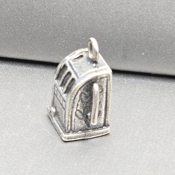 VTG Sterling Silver Slot Machine Charm 5/8" Hollow Figural Gambling Pendant - Picture 4 of 10